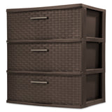 Sterilite 3 Drawer Wide Weave Tower Espresso