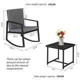 UBesGoo Outdoor 3-PCS Resin Wicker Rattan Chairs and Table Garden Patio Furniture Set