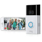 Ring 2 Wi-Fi Enabled Security Video Doorbell, Works with Alexa, Satin Nickel Finish - Includes Free Cleaning Cloth