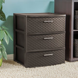 Sterilite 3 Drawer Wide Weave Tower Espresso
