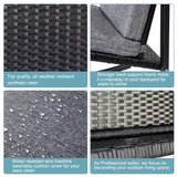 UBesGoo Outdoor 3-PCS Resin Wicker Rattan Chairs and Table Garden Patio Furniture Set