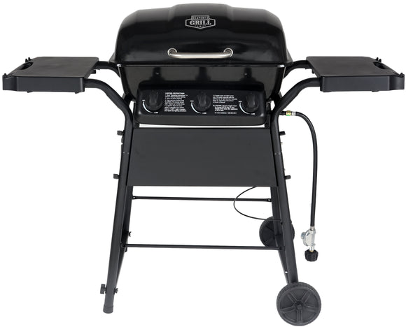 Expert Grill 3 Burner 30,000 BTU Gas Grill with Side Shelves, Black, XG19-101-002-01