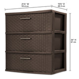 Sterilite 3 Drawer Wide Weave Tower Espresso