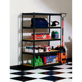 Muscle Rack 48"W x 24"D x 72"H 5-Shelf Steel Shelving, Black