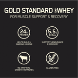 Optimum Nutrition Gold Standard 100% Whey Protein Powder, Cookies & Cream, 24g Protein, 5 Lb