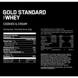 Optimum Nutrition Gold Standard 100% Whey Protein Powder, Cookies & Cream, 24g Protein, 5 Lb