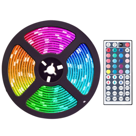 TSV 16.4 Feet 300 LED RGB Muliticolor Changing RGB LED TV Backlight Strip Light Kit with 44 Key IR Remote Control