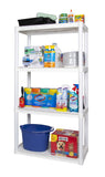 Plano 30"W x 14"D x 55.5"H 4-Shelf Solid Shelving Unit, White