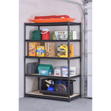 Muscle Rack 48"W x 24"D x 72"H 5-Shelf Steel Shelving, Black