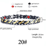 Men Women Magnetic Health Bracelet Black Titanium Steel Power Therapy 4in1 Magnets Negative Ions Germanium Bangles Drop Shipping