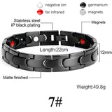 Men Women Magnetic Health Bracelet Black Titanium Steel Power Therapy 4in1 Magnets Negative Ions Germanium Bangles Drop Shipping
