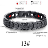 Men Women Magnetic Health Bracelet Black Titanium Steel Power Therapy 4in1 Magnets Negative Ions Germanium Bangles Drop Shipping