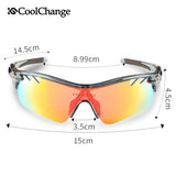 CoolChange Polarized Cycling Glasses Bike Outdoor Sports Bicycle Sunglasses For Men Women Goggles Eyewear 5 Lens Myopia Frame