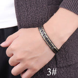 Men Women Magnetic Health Bracelet Black Titanium Steel Power Therapy 4in1 Magnets Negative Ions Germanium Bangles Drop Shipping