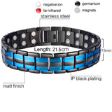Men Women Magnetic Health Bracelet Black Titanium Steel Power Therapy 4in1 Magnets Negative Ions Germanium Bangles Drop Shipping