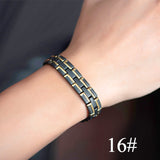 Men Women Magnetic Health Bracelet Black Titanium Steel Power Therapy 4in1 Magnets Negative Ions Germanium Bangles Drop Shipping