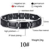 Men Women Magnetic Health Bracelet Black Titanium Steel Power Therapy 4in1 Magnets Negative Ions Germanium Bangles Drop Shipping
