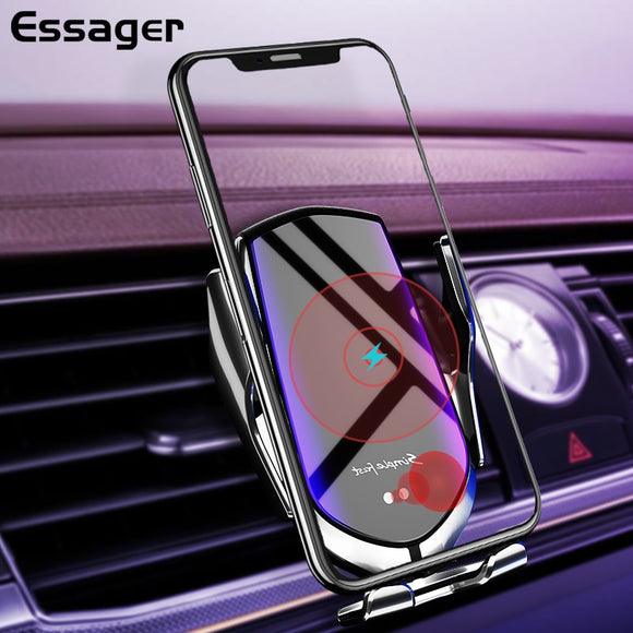 Essager 10W Qi Car Wireless Charger For iPhone 11 Pro Samsung Xiaomi Mi Induction Fast Wireless Charging with Car Phone Holder