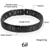 Men Women Magnetic Health Bracelet Black Titanium Steel Power Therapy 4in1 Magnets Negative Ions Germanium Bangles Drop Shipping