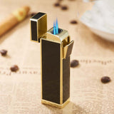 Double Blue Flame Gas Lighter with Cigar Cutter Spray Gun Torch Lighter Adjustable Windproof Cigarette Lighter for Men Gift