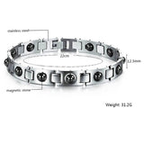Men Women Magnetic Health Bracelet Black Titanium Steel Power Therapy 4in1 Magnets Negative Ions Germanium Bangles Drop Shipping