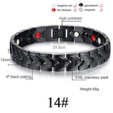 Men Women Magnetic Health Bracelet Black Titanium Steel Power Therapy 4in1 Magnets Negative Ions Germanium Bangles Drop Shipping