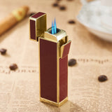Double Blue Flame Gas Lighter with Cigar Cutter Spray Gun Torch Lighter Adjustable Windproof Cigarette Lighter for Men Gift