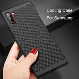 Eqvvol Ultra Slim PC Case For Galaxy Samsung S10 S9 S8 Plus Note 8 9 10 Pro A50 A70 M20 Hollow Heat Dissipation Back Cover Cases