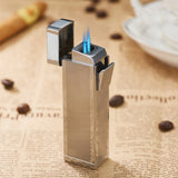Double Blue Flame Gas Lighter with Cigar Cutter Spray Gun Torch Lighter Adjustable Windproof Cigarette Lighter for Men Gift
