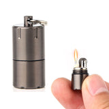 Mini Compact Kerosene Lighter Key Chain Capsule Gasoline Lighter Inflated Keychain Petrol Lighter Outdoor Tools