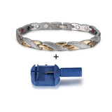 Vinterly Energy Magnetic Bracelet Men Gold-color Chain Health Bracelet Male Germanium Stainless Steel Magnetic Bracelets for Men