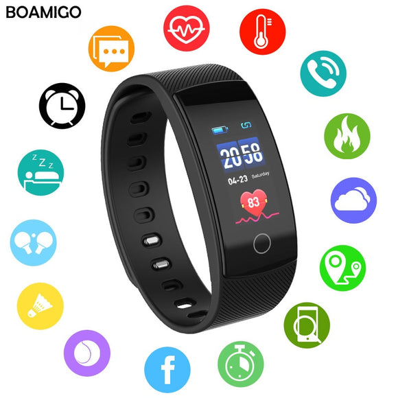 smart watches BOAMIGO brand bracelet wristband bluetooth heart rate Sleep Monitoring for IOS Android phone sport fitness watch