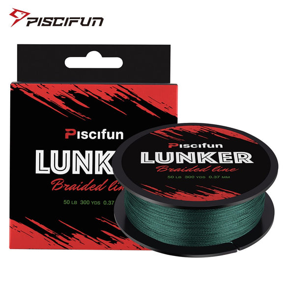 Piscifun Lunker 274M Braided Fishing Line 4 Strands 6-80 LB 0.06-0.5mm Strong Netherlands PE Fiber Multifilament Fishing Line