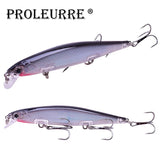 Proleurre 1PCS Minnow Fishing Lure Laser Hard Artificial Bait 3D Eyes 11cm 14g Fishing Wobblers diving 0.2m-1m Crankbait Minnows