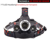 Most Powerful LED Headlight headlamp 5LED T6 Head Lamp Power Flashlight Torch head light 18650 battery Best For Camping, fishing