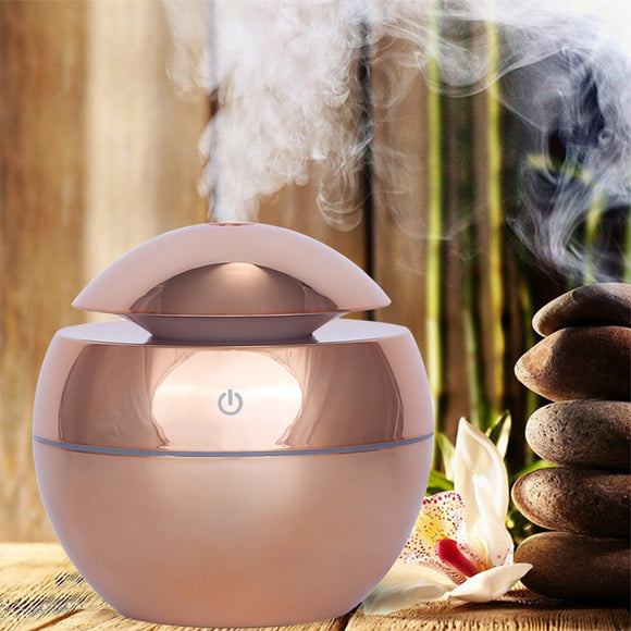 USB Aroma Essential Oil Diffuser Ultrasonic Air Home Humidifier Mini Mist Maker Aroma Diffuser 130ML 7 Color LED Light Office
