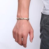 Vinterly Energy Magnetic Bracelet Men Gold-color Chain Health Bracelet Male Germanium Stainless Steel Magnetic Bracelets for Men