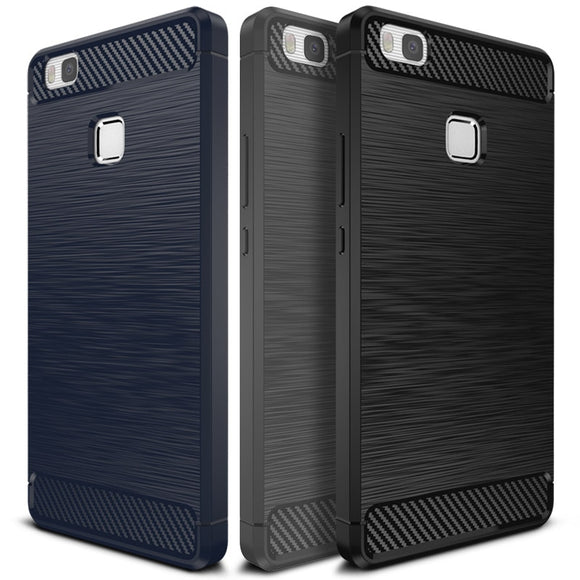 TOMKAS Huawei P9 Lite Case Luxury Anti-knock Silicone Phone Back Cover For Huawei P9 Lite 2016 Cases Carbon Fiber Texture Coque