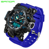SANDA New S Shock Men Sports Watches Big Dial Sport Watches For Men Luxury Brand LED Digital Military Waterproof Wrist Watches