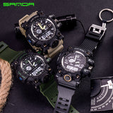 SANDA New S Shock Men Sports Watches Big Dial Sport Watches For Men Luxury Brand LED Digital Military Waterproof Wrist Watches