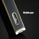 Double Blue Flame Gas Lighter with Cigar Cutter Spray Gun Torch Lighter Adjustable Windproof Cigarette Lighter for Men Gift