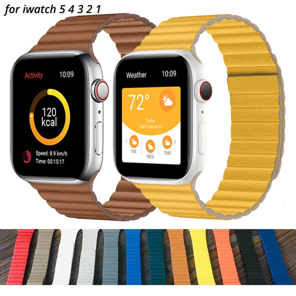 Leather loop strap For apple watch band 44mm 40mm Replacement iWatch series 5 4 3 2 1 watchbands bracelet 42mm 38mm Wristbands