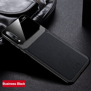 Leather Case For Samsung Galaxy A50 70 A7 Cases Luxury Mirror Glass Shockproof Cover For Samsung Galaxy Note 8 9 10 S8 9 10 Case