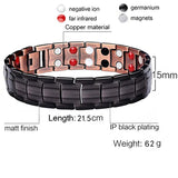 Men Women Magnetic Health Bracelet Black Titanium Steel Power Therapy 4in1 Magnets Negative Ions Germanium Bangles Drop Shipping