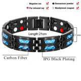 Men Women Magnetic Health Bracelet Black Titanium Steel Power Therapy 4in1 Magnets Negative Ions Germanium Bangles Drop Shipping