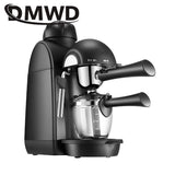 DMWD MINI Espresso Coffee Maker 5Bar Italian Pump Pressure Steam Milk Frother Foam Bubble Machine Automatic Fancy Cappuccino Pot