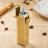 Double Blue Flame Gas Lighter with Cigar Cutter Spray Gun Torch Lighter Adjustable Windproof Cigarette Lighter for Men Gift
