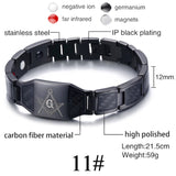 Men Women Magnetic Health Bracelet Black Titanium Steel Power Therapy 4in1 Magnets Negative Ions Germanium Bangles Drop Shipping