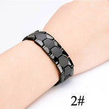 Men Women Magnetic Health Bracelet Black Titanium Steel Power Therapy 4in1 Magnets Negative Ions Germanium Bangles Drop Shipping