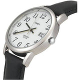 Timex Women's Easy Reader Date 25mm Black/Silver/White Leather Strap Watch